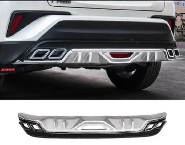 ABS задний бампер спойлер Диффузор Крышка для Toyota C-HR CHR по EMS - Цвет: matte black silver