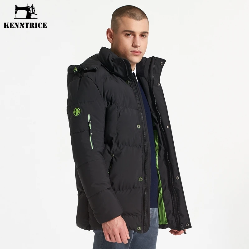 Парки KENNTRICE мужские зимние куртки толстая длинная стеганая куртка красная