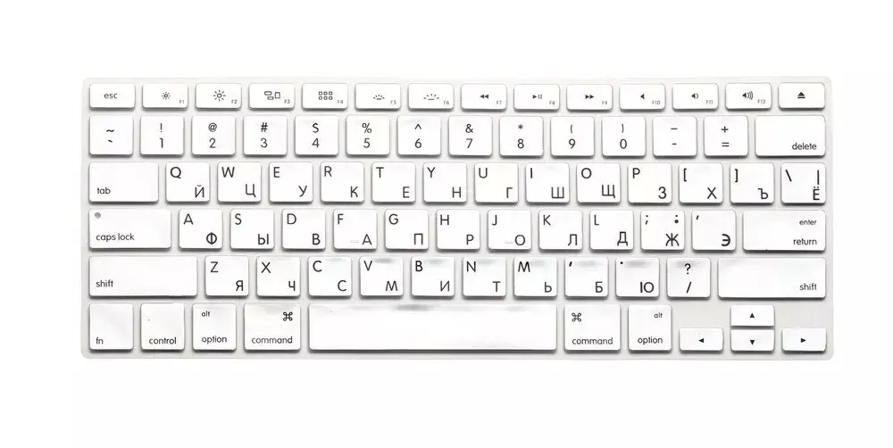 Silver Защитная пленка для клавиатуры с русскими буквами для Macbook Air Pro retina 1" 15" 1", чехлы для ноутбуков Mac book 13 15, версия США - Цвет: Silver