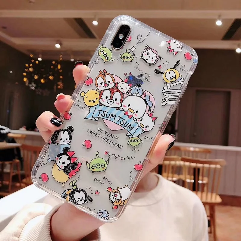Мультяшный граффити чехол с принтом Микки и Минни для iPhone11 11pro max 6 6s 8X7 XS чехол для max XR для iPhone 7 Plus прозрачный мягкий ТПУ Fundas