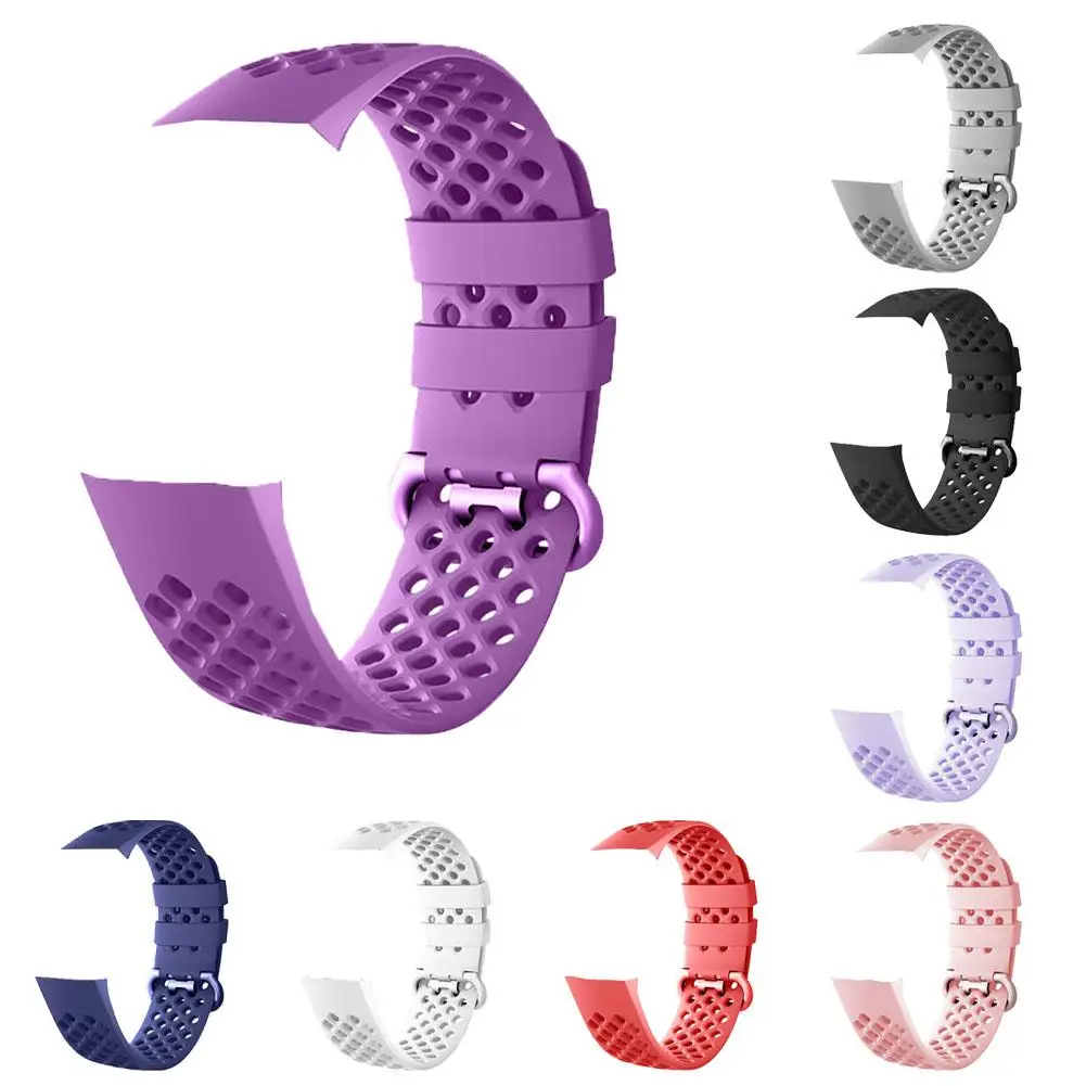 Новые круглые отверстия Замена дышащие силиконовые часы ремешок для Fitbit Charge 3 |