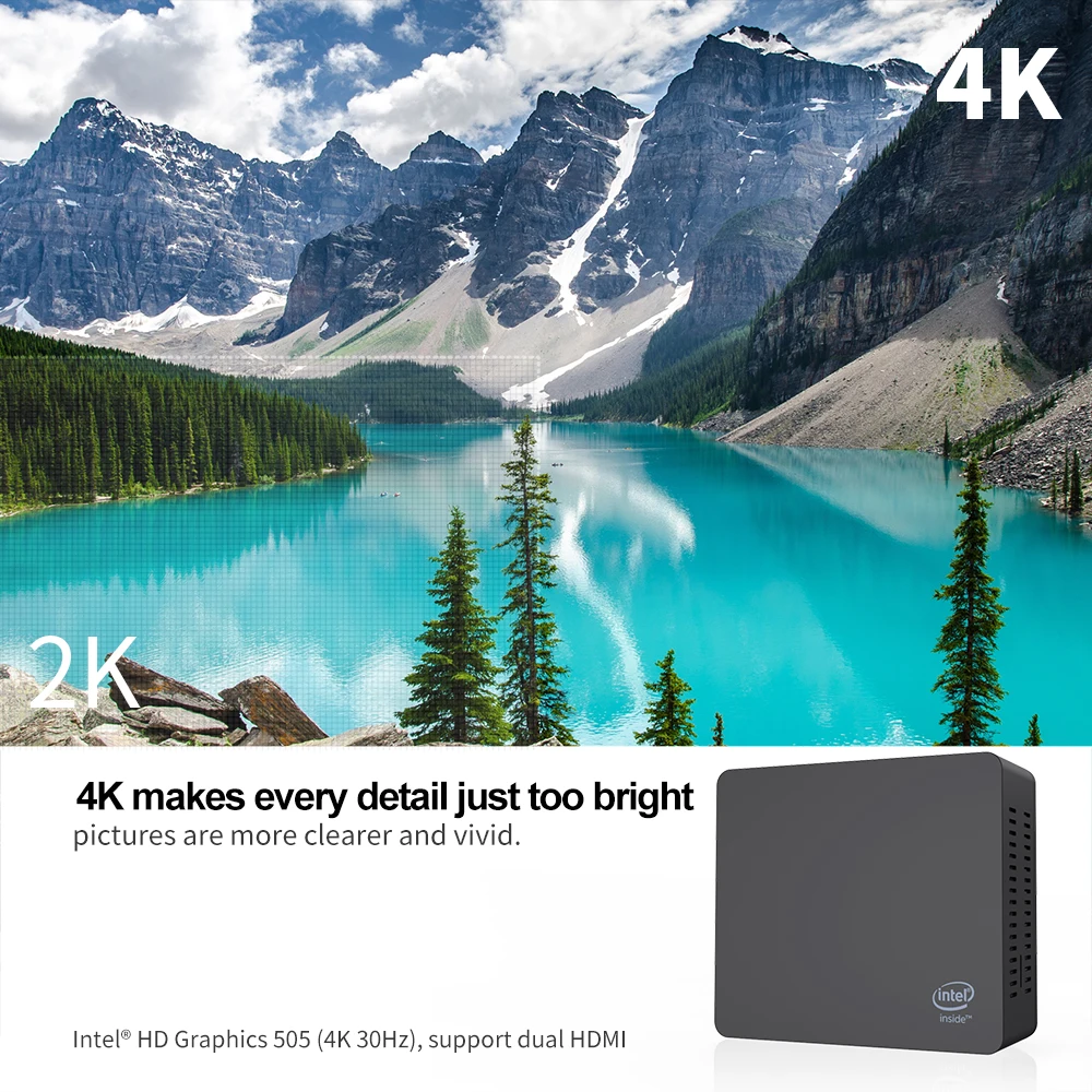 AP45 WIN10 Мини ПК intel Pentium J4205 до 2,6 ГГц 8 ГБ ОЗУ 128 ГБ windows 10 dual HDMI 4* USB3.0 гигабитная LAN 4K HTPC NUC