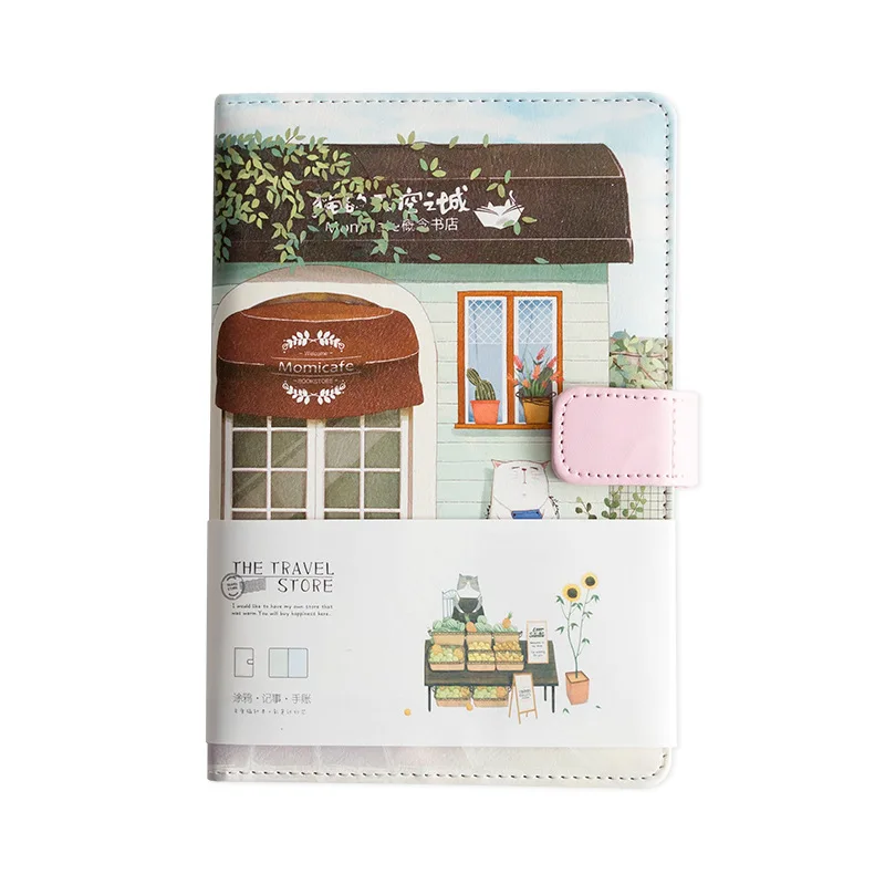 Travel Cat D A5 Ван Гог милый кожаный карманный Bullet Journal планировщик персональный органайзер Еженедельный дневник путешественник блокнот с цветными страницами канцелярские принадлежности - Цвет: Travel Cat D