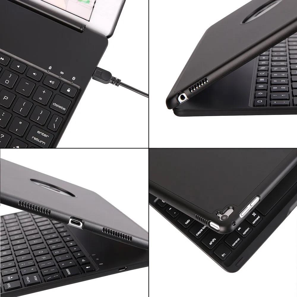 7 Цвета подсветкой светильник Беспроводной Bluetooth клавиатура чехол Обложка для iPad