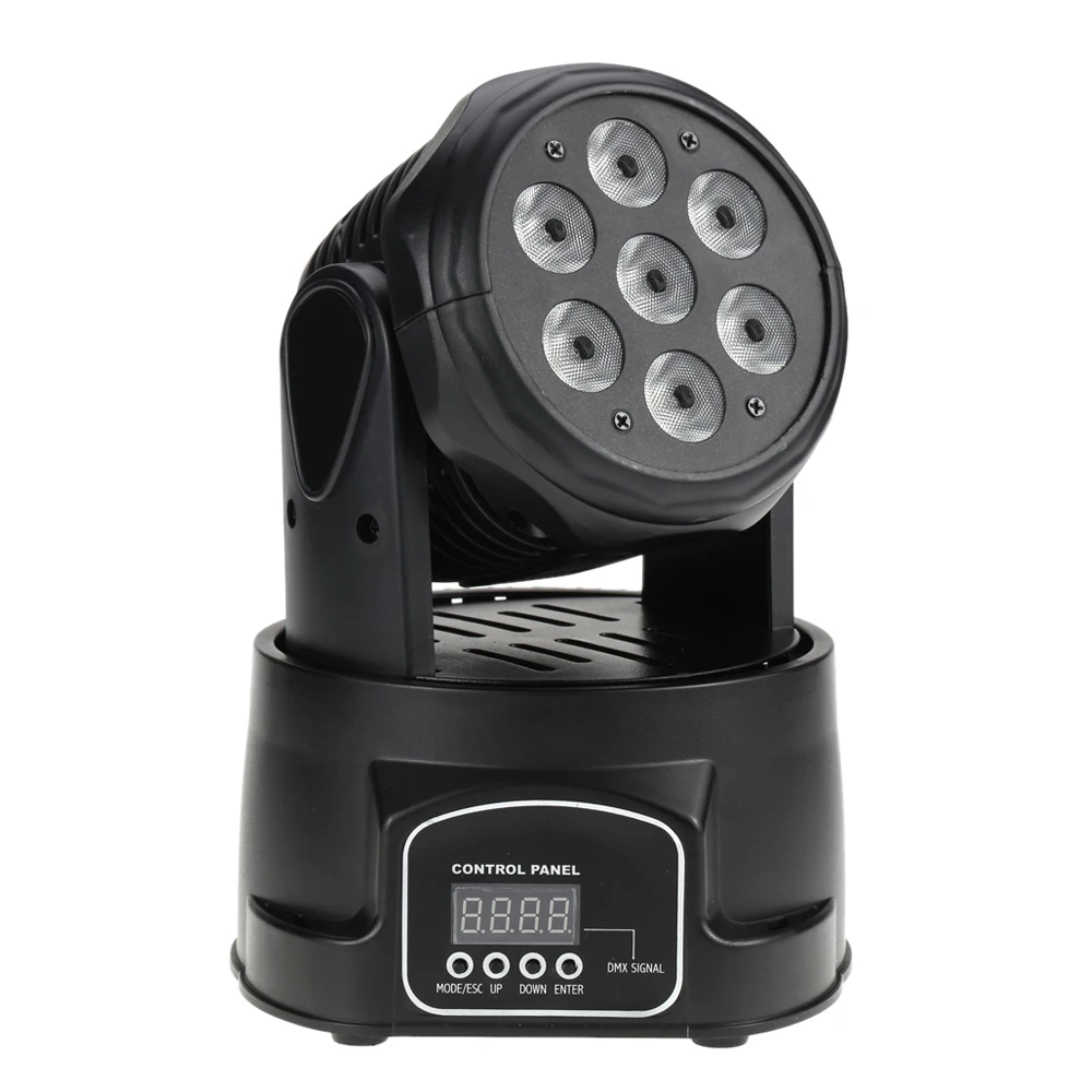 DMX512 9/14 канал Дискотека освещение для вечеринки 70 Вт 7 leds RGBW 4 в 1 светодиодный сценический эффект мыть свет Moving головной свет для DJ клуба