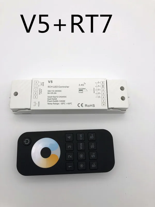 Светодиодная лента RGBW/RGB/ССТ/затемнением+ 2,4 ГГц Беспроводной РЧ пульт дистанционного управления 4 канала светодиодный Радиоконтроллер для RGB/RGBW Светодиодные ленты с сигналами "красный-зеленый-синий+ CCT V5