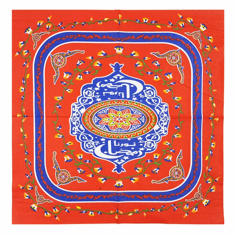 Винтаж бумажная салфетка для декупажа красный тканевый цвета: золотистый синий