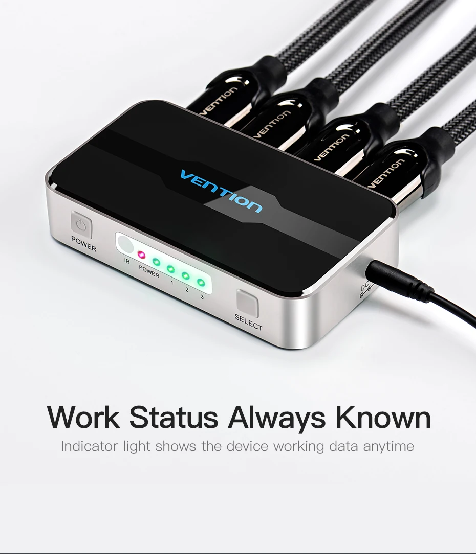 Vention Переключатель HDMI 5 вход 1 выход HDMI коммутатор 5X1 для xbox 360 PS4/3 Smart Android HDTV 4 K* 2 K 5 Порты и разъёмы HDMI адаптер