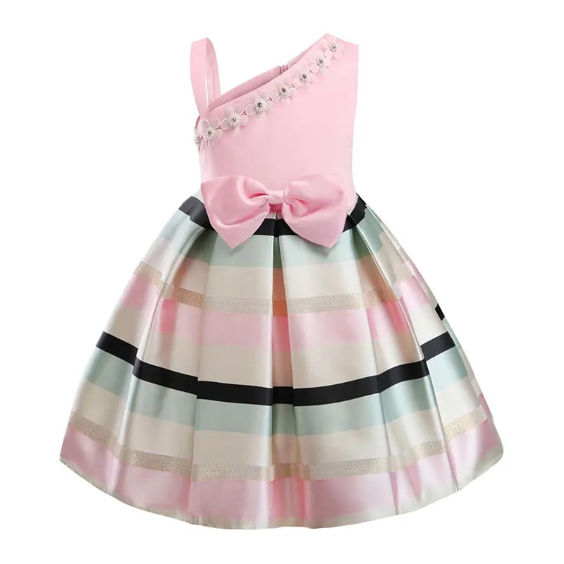 Flower Girls dresses for New Year clothes Party Baby Sleeveless Big Bow Princess Wedding Dress Children Vestidos | Детская одежда и