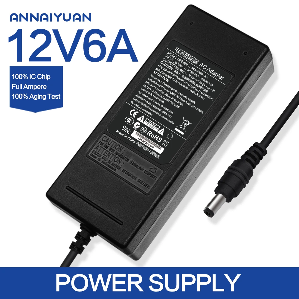 Для Haier AC DC адаптер 12 В 6a ЖК-монитор Блок питания js-12060-3k 12V6A 4 иглы Pin connector5.5 * 2.1 |