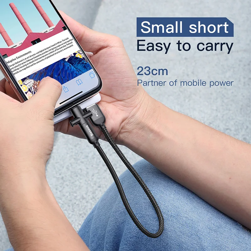 2в1 для usb c к lightning micro usb зарядный кабель для iPhone samsung huawei xiaomi быстрое зарядное устройство usb кабель 20 см короткий android
