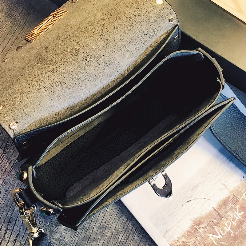 Плечевой ремень сумка дизайнер заклепки crossbody сумки Мода Бирюзовый женские