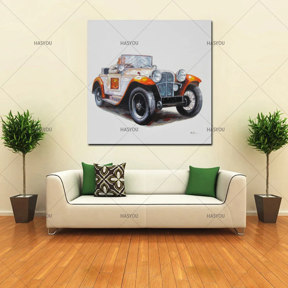 

oil Painting By hand painted The car Coloring Oil Painting On Canvas Drawing Home Artwork Wall Art Picture
