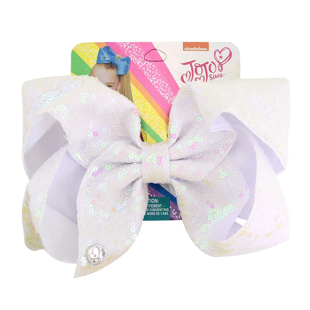 5 " Sequin Rainbow JoJo siwa лук с заколкой для волос для девочек Дети ручной работы бутик узел волосы в стиле jumbo лук заколки для волос аксессуары для волос - Цвет: 5