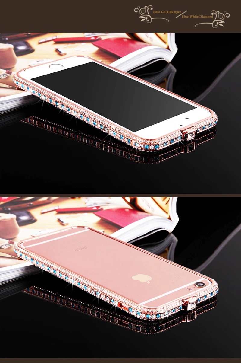 Шикарный чехол-бампер с алмазами чехол для iPhone 6, 6 S, 7, 8 Plus, роскошный блестящий сверкающий стразы, Алюминиевый металлический каркас, чехол для телефона s