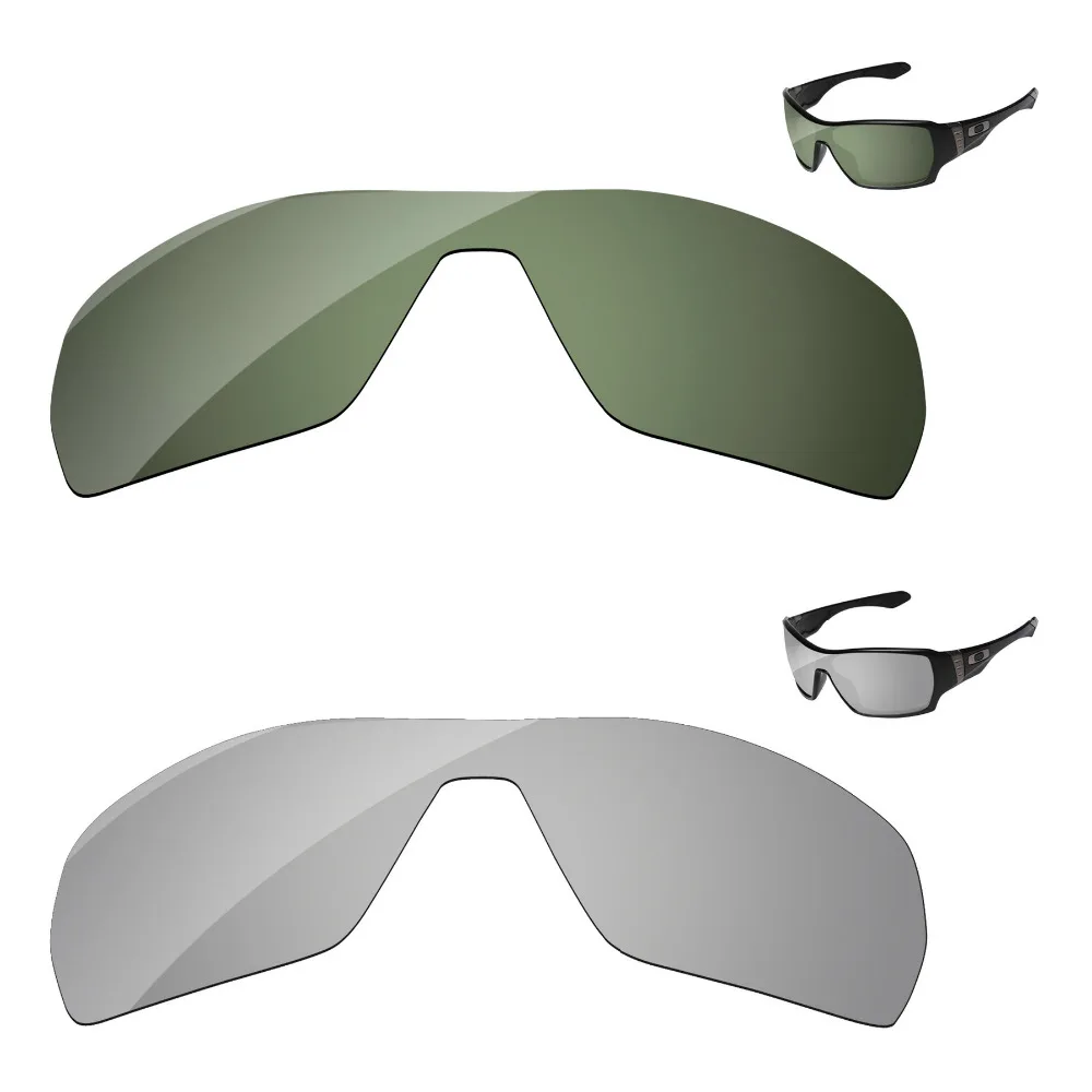 

Хромированные серебристые и зеленые черные 2 шт. поляризованные Сменные линзы для Offshoot солнцезащитные очки оправа 100% UVA & UVB защита