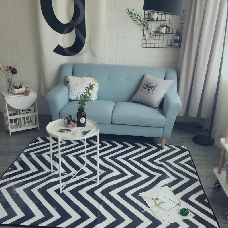

Fashion Modern Geometric Wave Zigzag Living Room Bedroom Decorative Carpet Area Rug Bathroom Floor Door Yoga Baby Crawl Play Mat