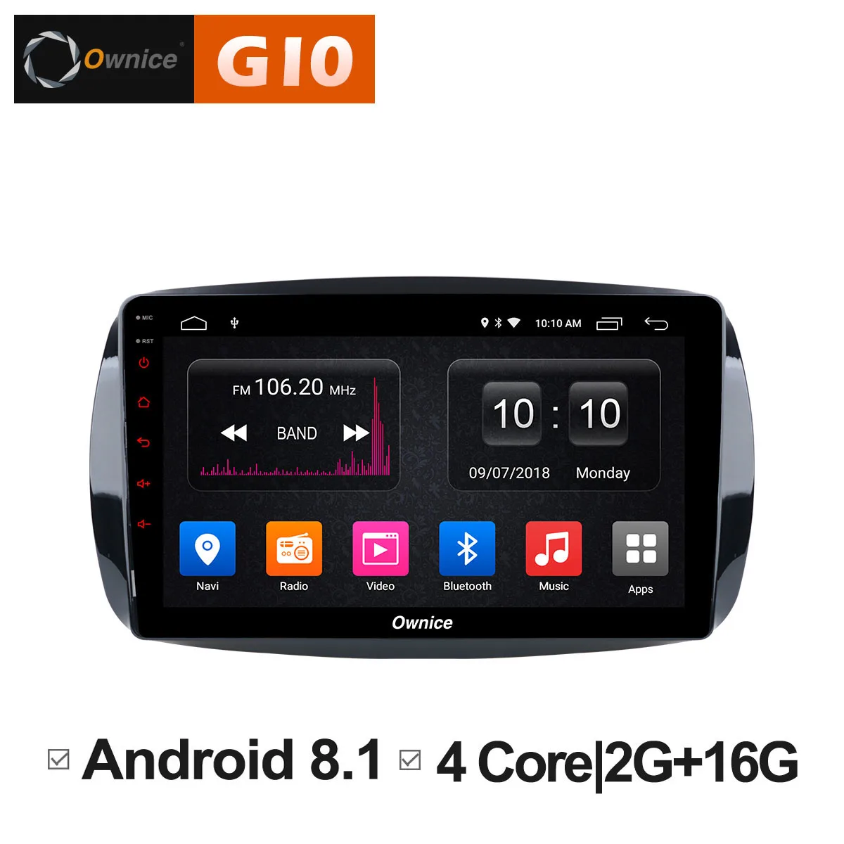 Ownice C500 + G10 Android 8 1 автомобиль мультмедиа dvd плеер gps Авторадио для Mercedes Benz Smart 2016 2017