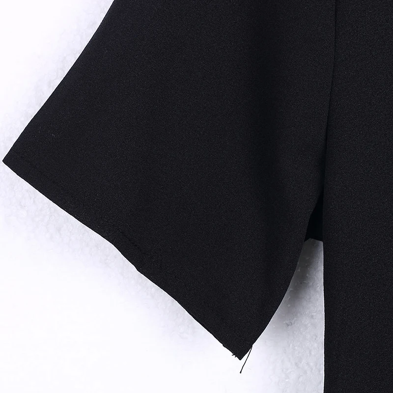 Женская футболка с открытой спиной и круглым вырезом свободного покроя | одежда