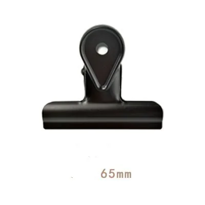 matte black 65mm Ретро бронзовые черные матовые металлические зажимы ласточкин хвост канцелярский бумажный органайзер для документов скоросшиватель зажим школьные офисные принадлежности для хранения - Цвет: matte black 65mm