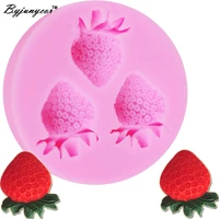 byjunyeor m056 epoxy uv resin strawberry silicone mold sugar fondant candle craft tools chocolate moulds for cakes decorating