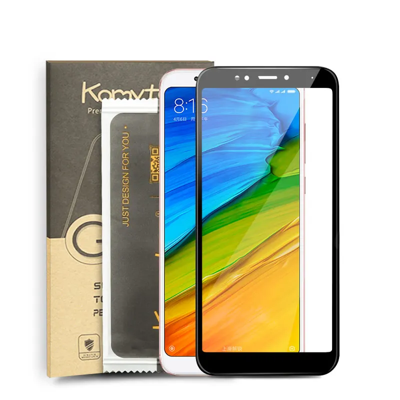 Yikola 5D Экран протектор для Xiaomi Redmi 5 Анти-нуля холодным резные закаленное Стекло