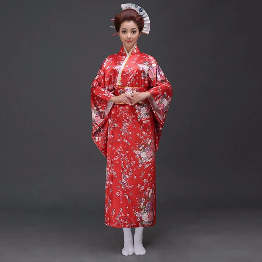 Бесплатная доставка белое винтажное японское женское кимоно из полиэстера и
