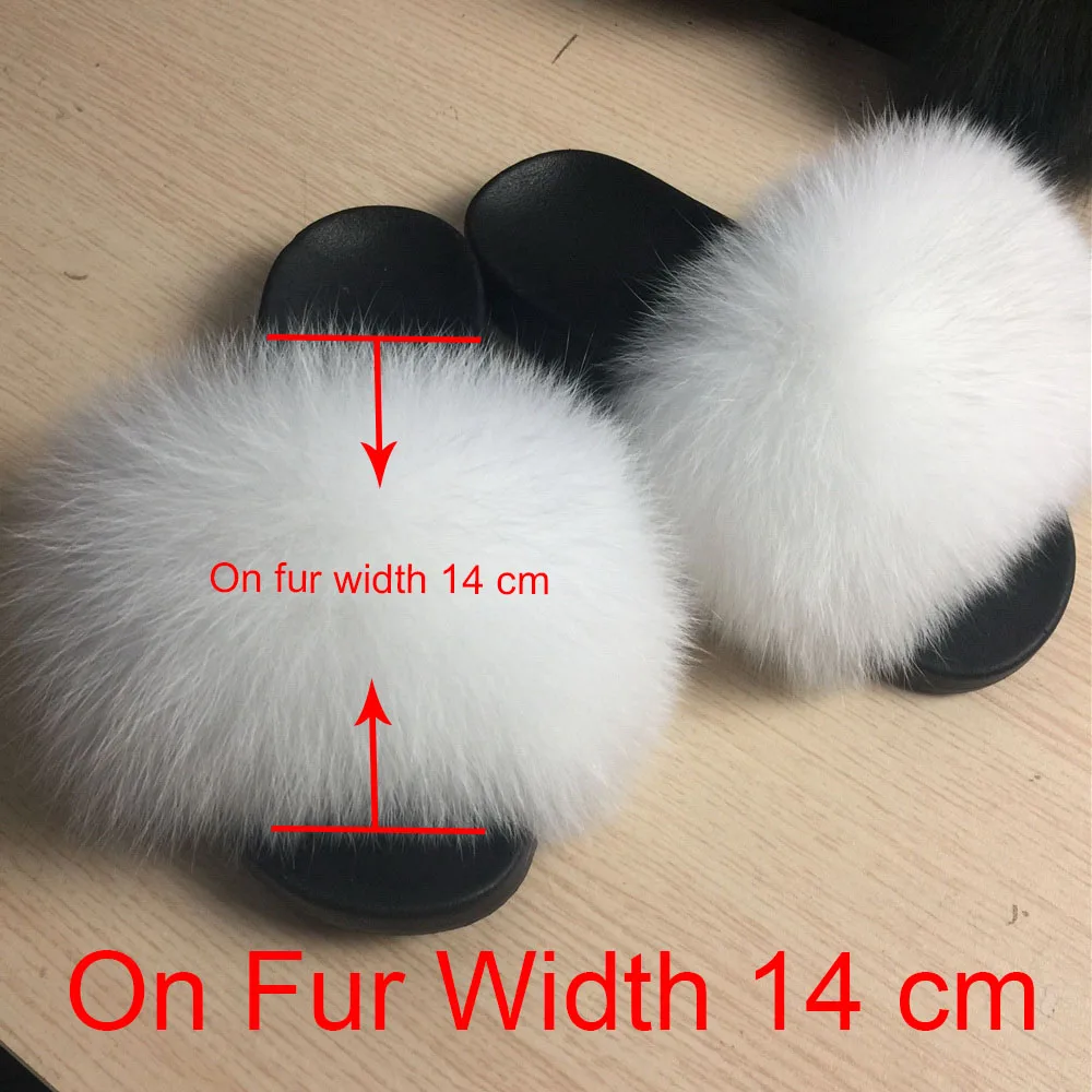 White 14cm Женские шлепанцы из натурального Лисьего меха на 14 см; летние шлепанцы; модные стильные шлепанцы наивысшего качества; /розничная ; S6018W - Цвет: White 14cm
