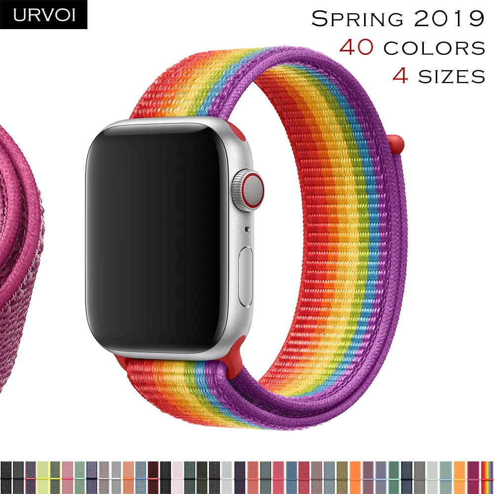 URVOI Спортивная петля для apple watch band series 4 321 pride edition ремешок iWatch двухслойная дышащая