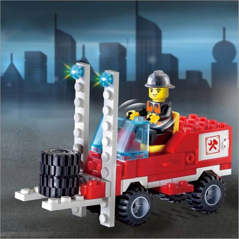 130pcs/set Fire Fighting Leader Truck Model Educational Construction Bricks DIY Building Blocks Toys Children Gifts | Игрушки и хобби