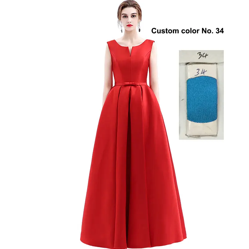Custom color NO 34 Новое поступление года, элегантные вечерние платья на шнуровке с v-образным вырезом на спине торжественное вечернее платье длина до пола, vestidos de festa - Цвет: Custom color NO 34