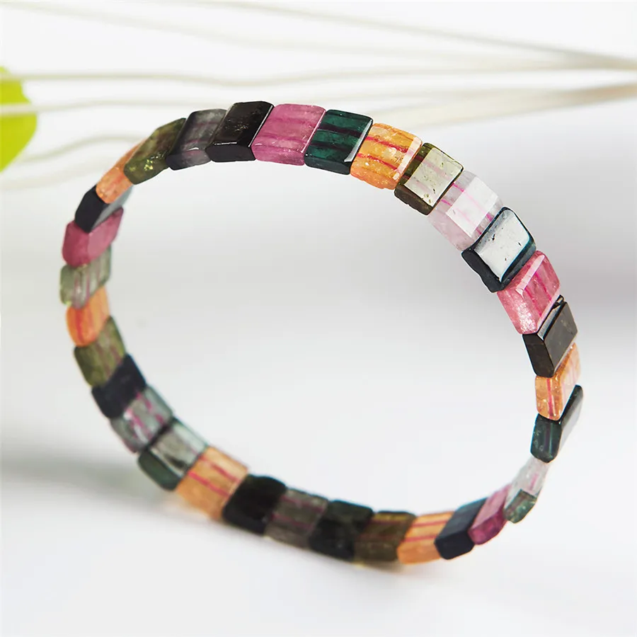 100% оригинальные красочные натуральные турмалиновые Браслеты Женские