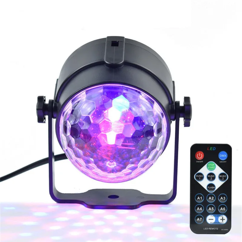 

1pcs Dimmable Easy Install 3W Decorative Remote-Controlled LED Stage Lights RGB AC100-240V Spot Light RGB Commercial Magic Ball