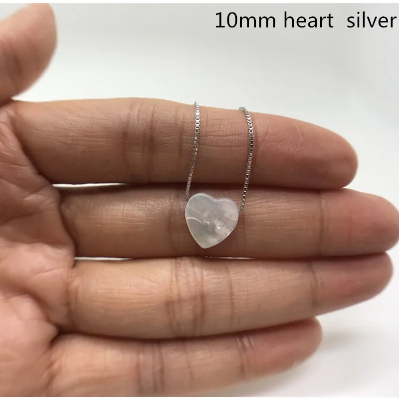 silver 1 шт. продвижение Хилл-сан Лотос 10 мм Сердце перламутровый корпус 925 пробы Серебряная коробка цепочка Ожерелье - Окраска металла: silver