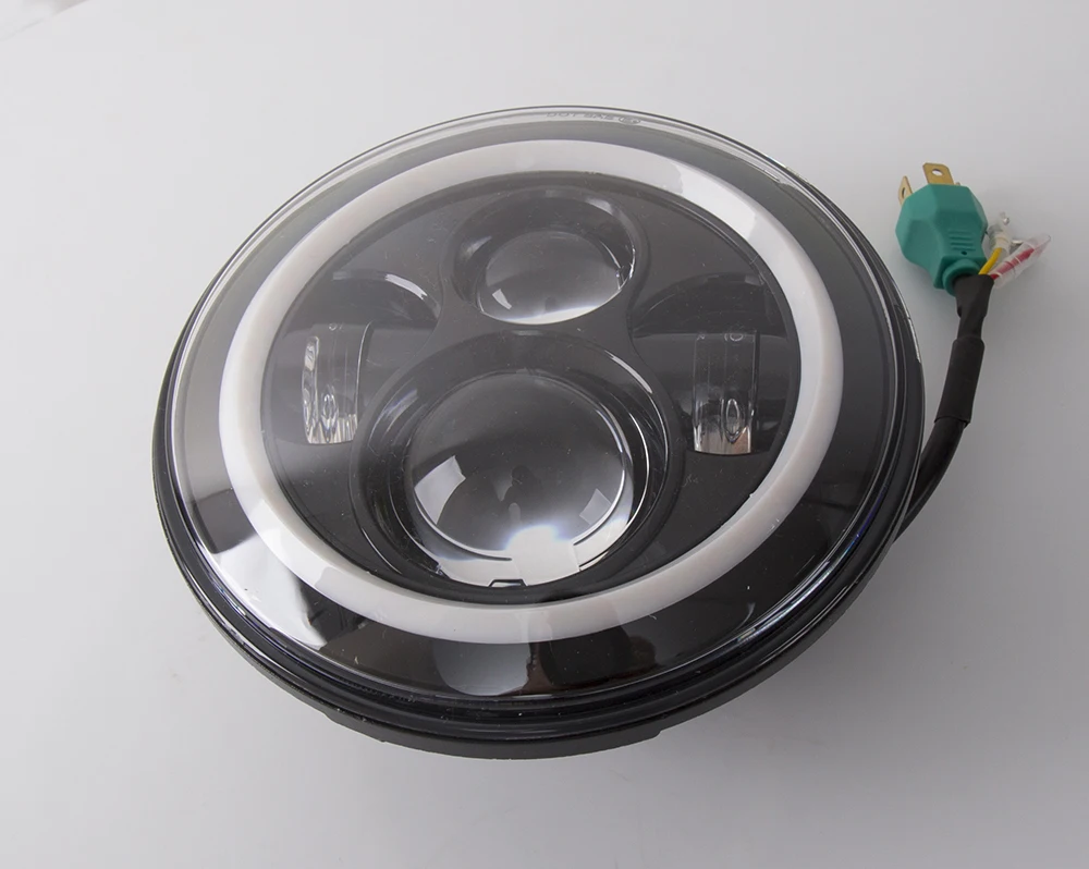 Для Land Rover Defender 7 дюймов светодиодный налобный фонарь с ангельским глазом фары