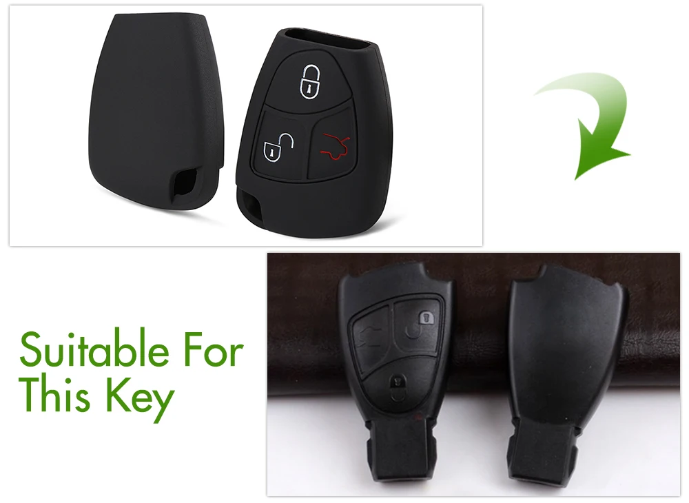 Силиконовый чехол книжка с 3 кнопками для дистанционного управления Mercedes Benz B C E ML