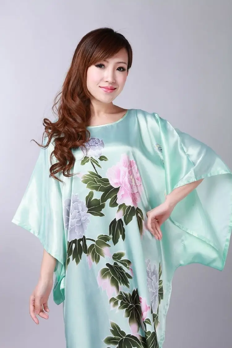 Женское ночное белье халат летучая мышь длинная Пижама Ночное платье для сна