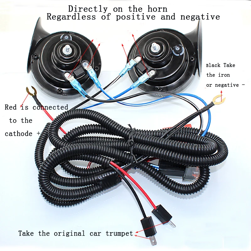 12V автомобильное реле звукового сигнала комплект жгутов проводов для крепления
