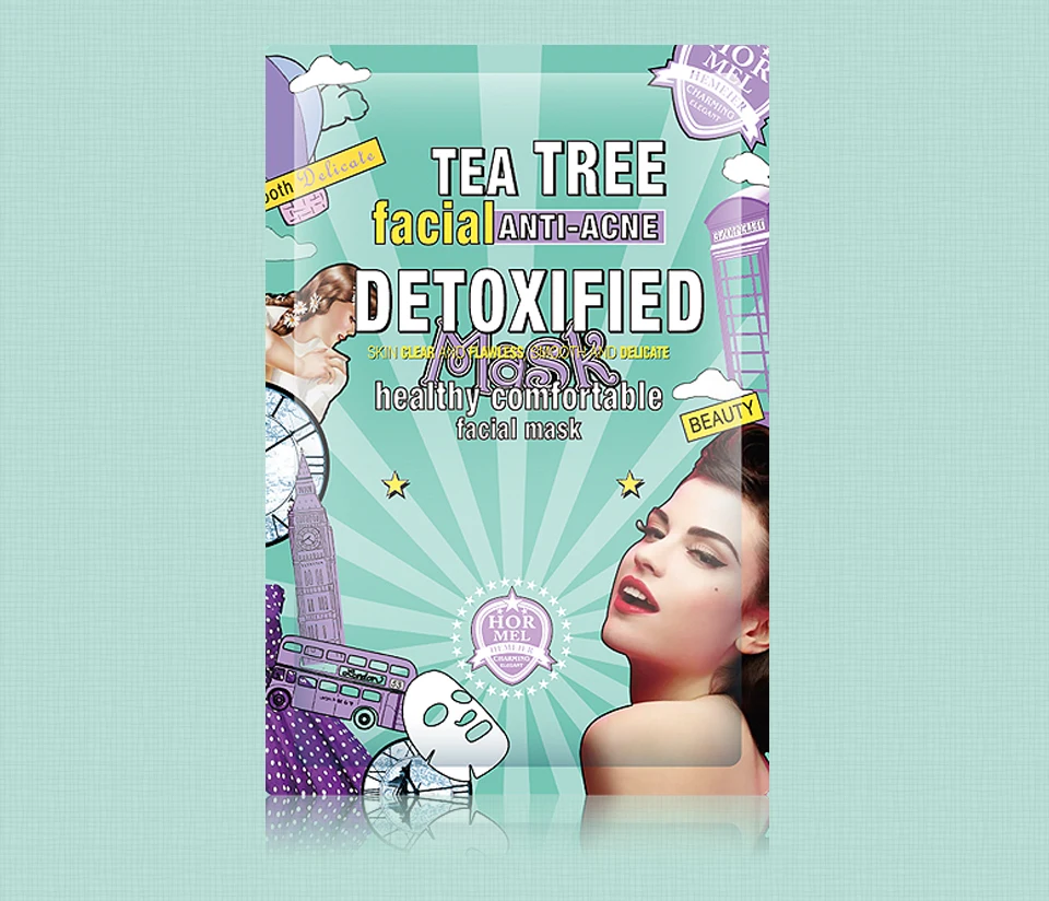 HEMEIEL tea Tree detox Корейская маска для лица против акне и черных точек увлажняющая маска для лица с масляным контролем уход за кожей 3 шт