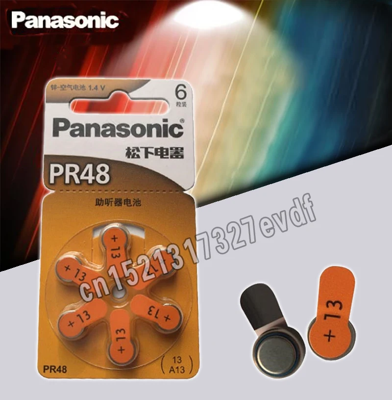 Аккумуляторы для слуховых аппаратов Panasonic PR48 7 9*5 4 мм 6 шт.|Часовые батарейки| |