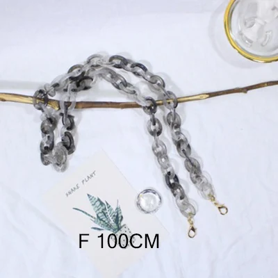 100 см под старину, акриловый сумка на ремне для женщин DIY леопардовым принтом толстая цепь Смола Мода ручная сумка часть аксессуары цепь плечевой ремень - Цвет: F