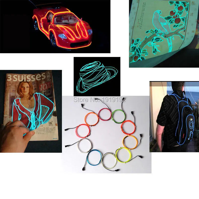 Светодиодная неоновая светящаяся веревка для украшения игрушек/одежды 2 3