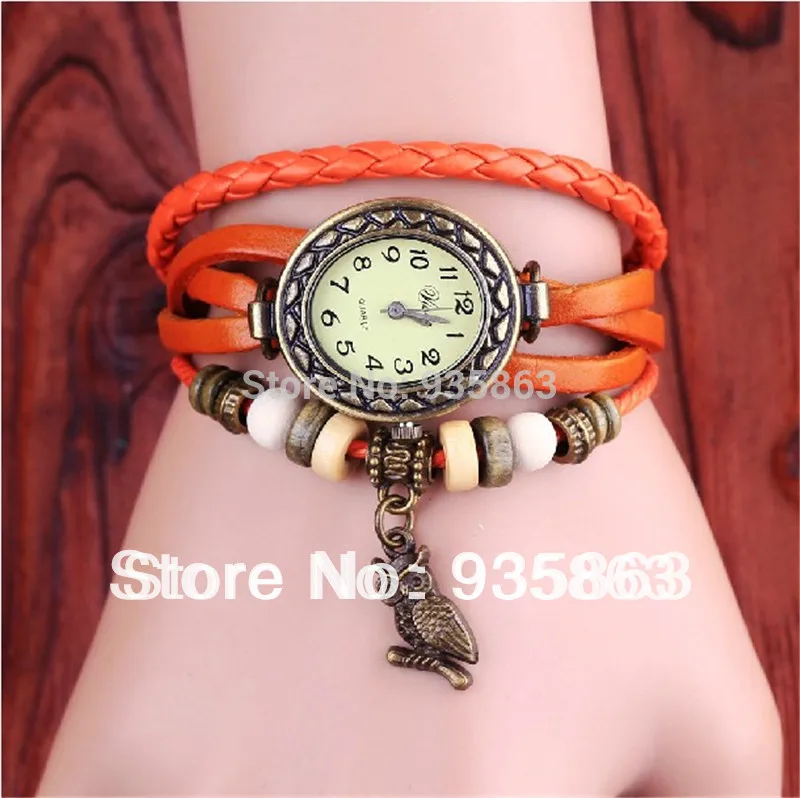 Wholesale Womens Leather Strap Wristwatch Vintage Bracelet Watch Clock Online Sale For Cheap VIS-53 | Наручные часы