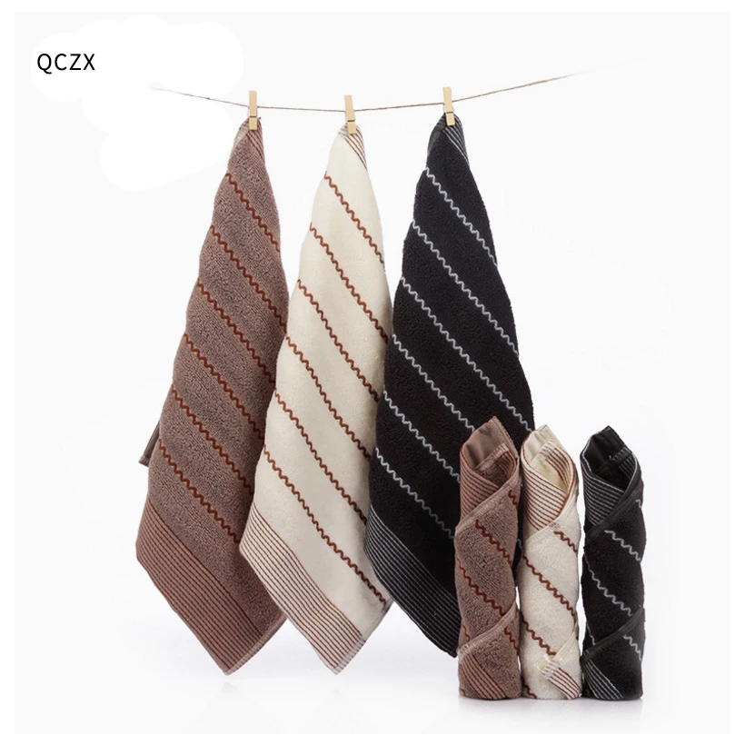 

QCZX 2pcs 100% Cotton towel Children's cotton absorbent small square towel 34*34cm Portable travel Bathroom Hand Towel D40