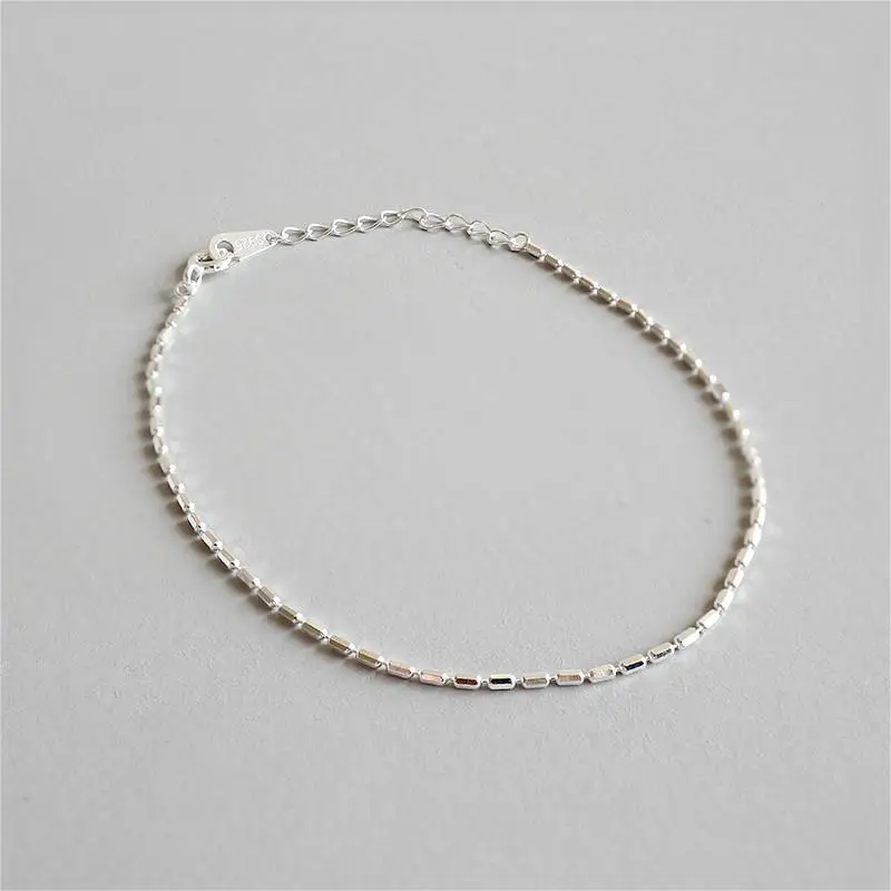 925 sterling silver Форзац из стерлингового серебра 925 пробы, браслеты для женщин, бамбуковые, автомобильные, в форме цветка, в форме ведра, простые, модные, Изящные Ювелирные Браслеты и браслеты - Цвет камня: 925 sterling silver