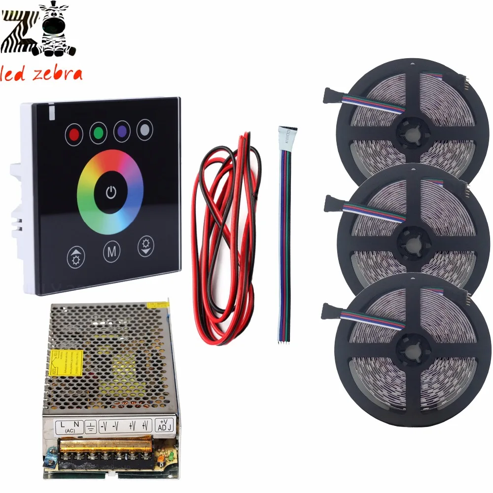 5 м ~ 15 5050SMD rgbw rgbww Светодиодная лента + черная светодиодная Сенсорная панель