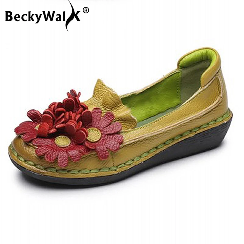 Женская прогулочная обувь BeckyWalk черная удобная из натуральной кожи на плоской