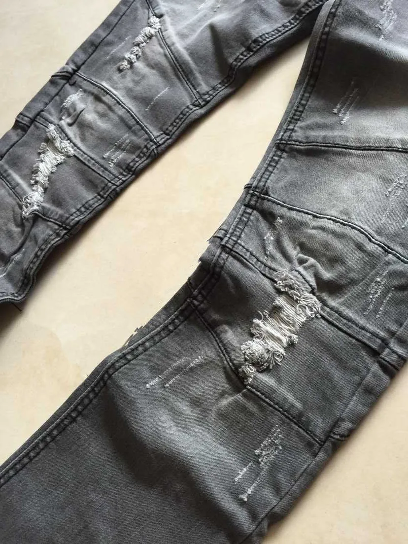 Новый модный дизайн популярные Брендовые мужские хип хоп Slim Fit Узкие рваные