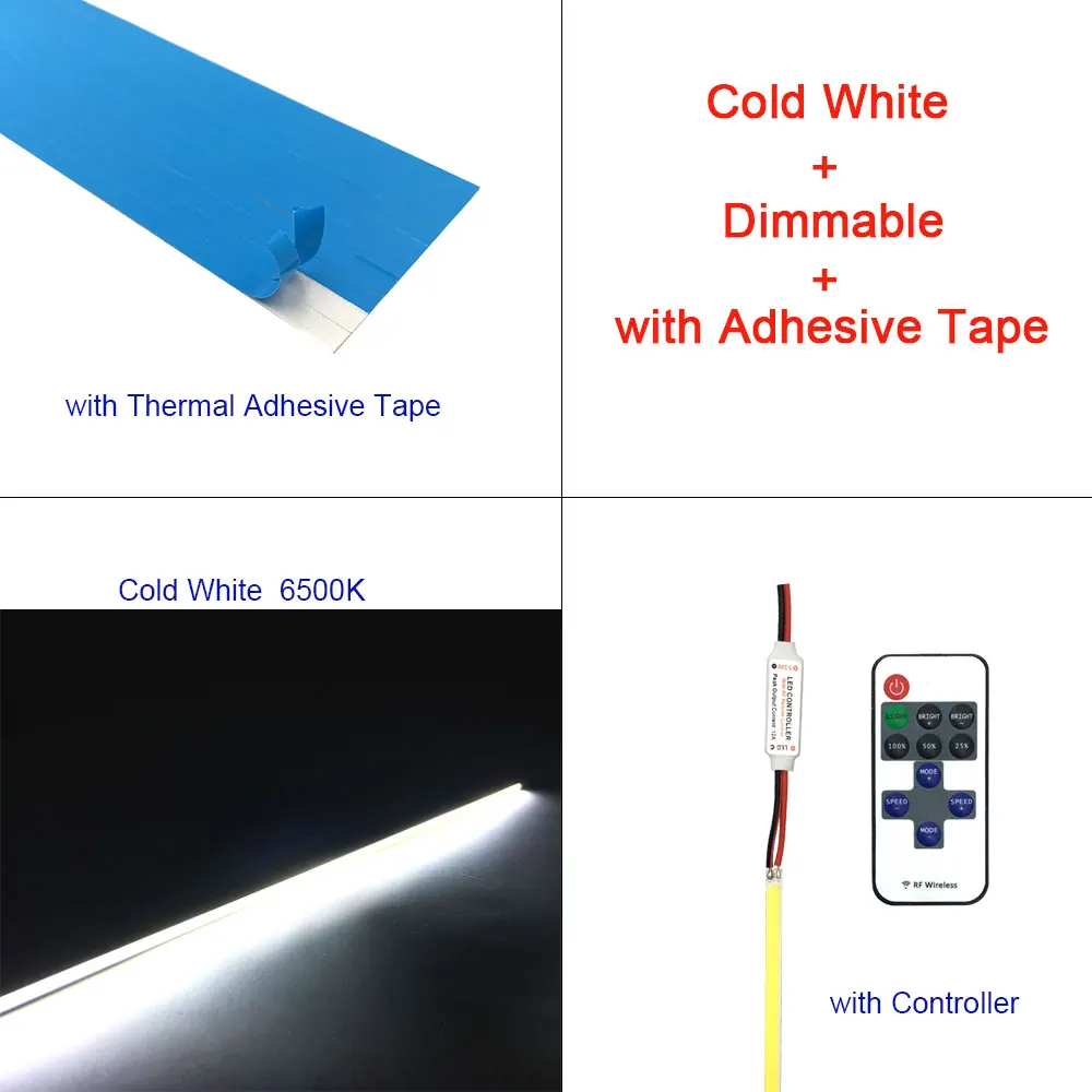 CW Tape Controller 10 шт 12V затемнения удара светодиодный светильник полосы 20 см, 30 см, 40 см/50 см/60 см Теплый чистый белый светодиодный бар светильник s для выставки светильник ing лампа - Emitting Color: CW Tape Controller