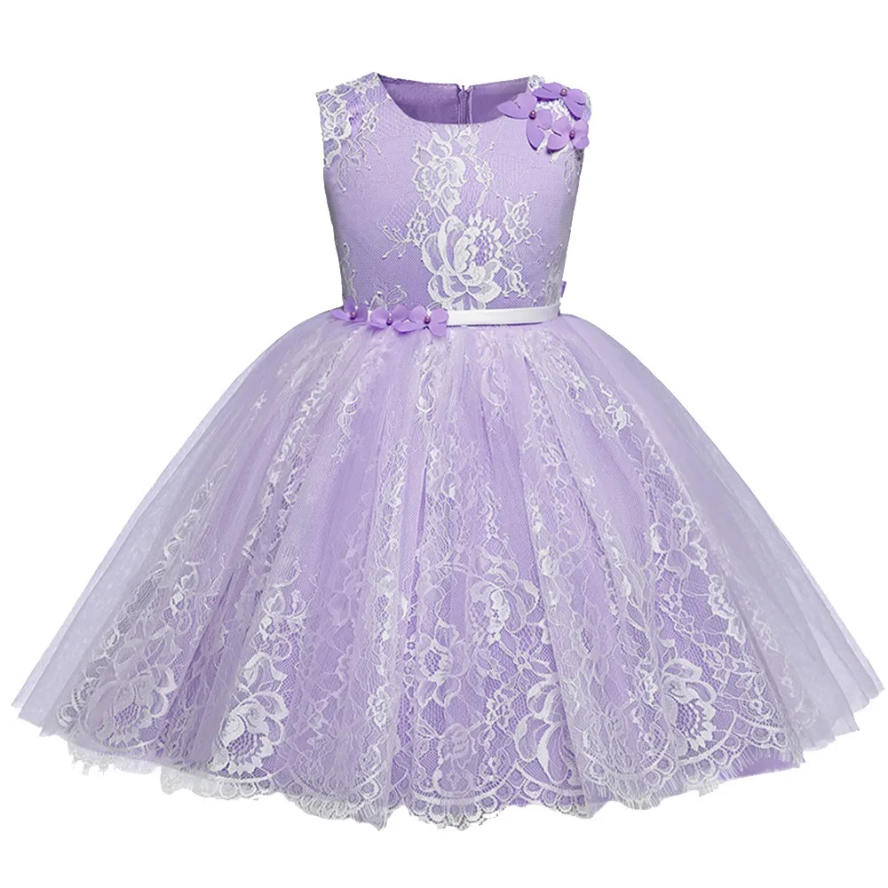 Платье для маленьких девочек кружевное платье принцессы с бантом свадебной
